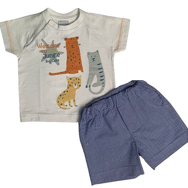 Conjunto Bebê Camiseta Mangas Curtas E Shorts Safari