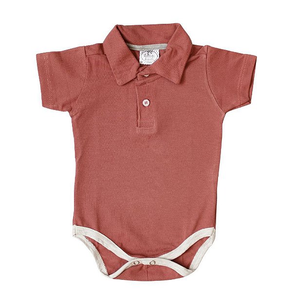 Body Bebê Mangas Curtas Polo