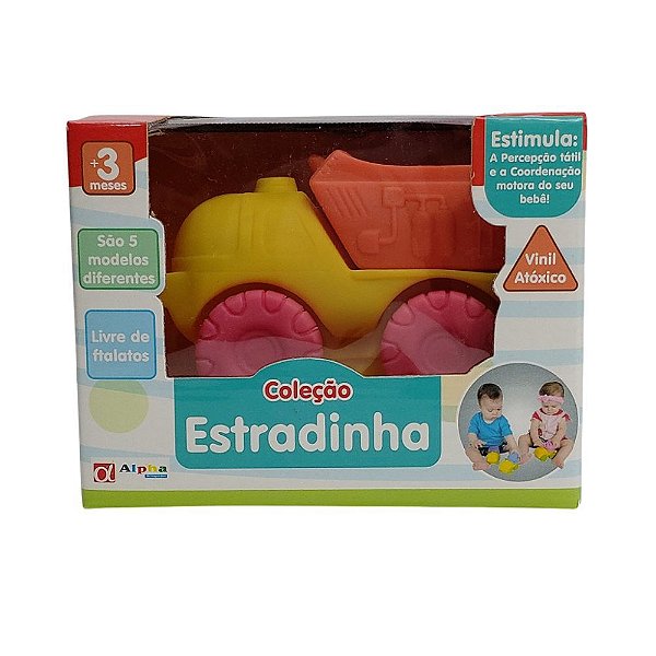 Carrinho de Borracha - Coleção Estradinha - Alpha Brinquedos