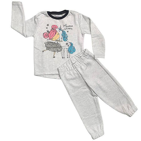 Conjunto Infantil Moletom A Menina E O Unicórnio