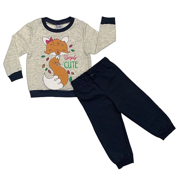 Conjunto Infantil Moletom Raposinha