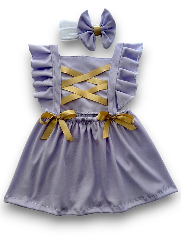Romper temático Enrolados Rapunzel aniversario + Faixa de cabelo