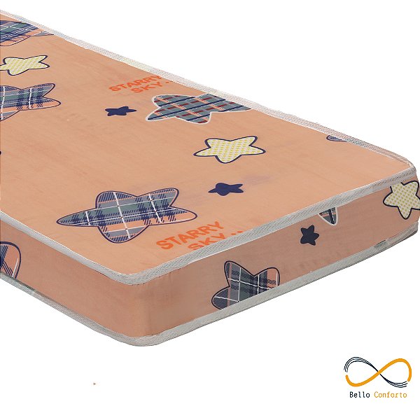 Colchão Solteiro Dupla face Tecido Liso Antimofo Rosa - Selo Inmetro 78x1,88x12 D20 - Bello Conforto