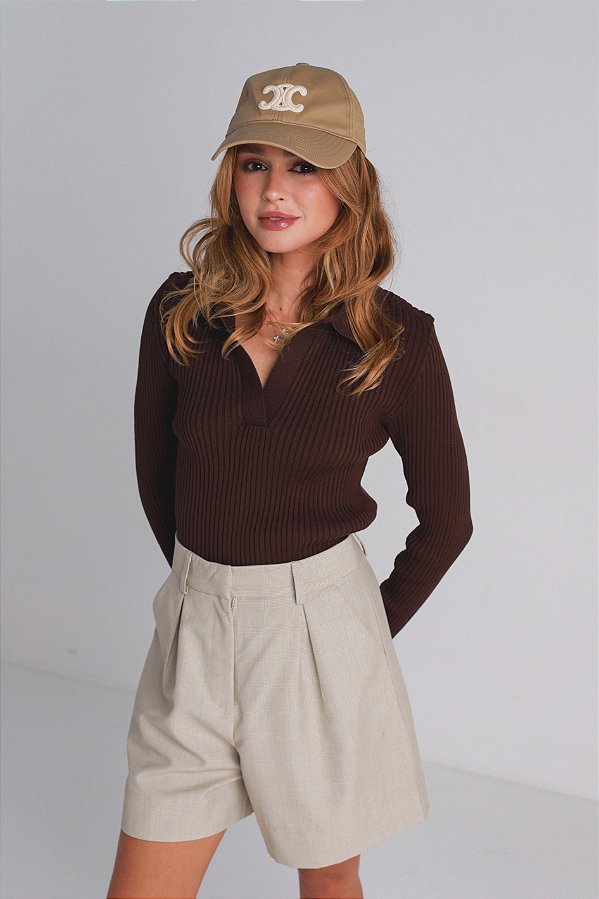 Blusa Tricot Nina - Marrom