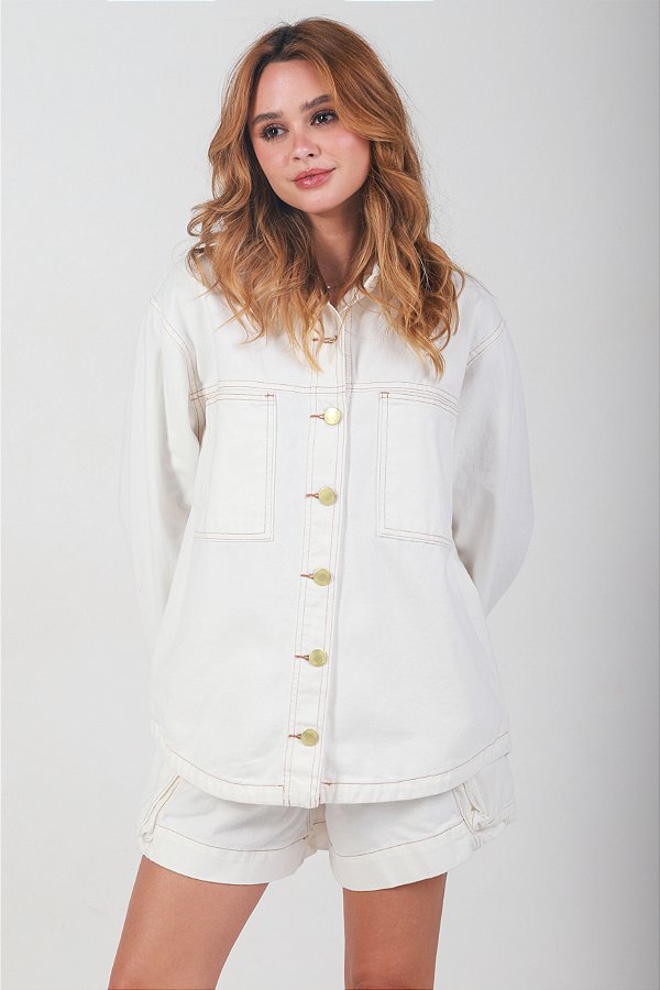 Camisa Over Jeans - Off