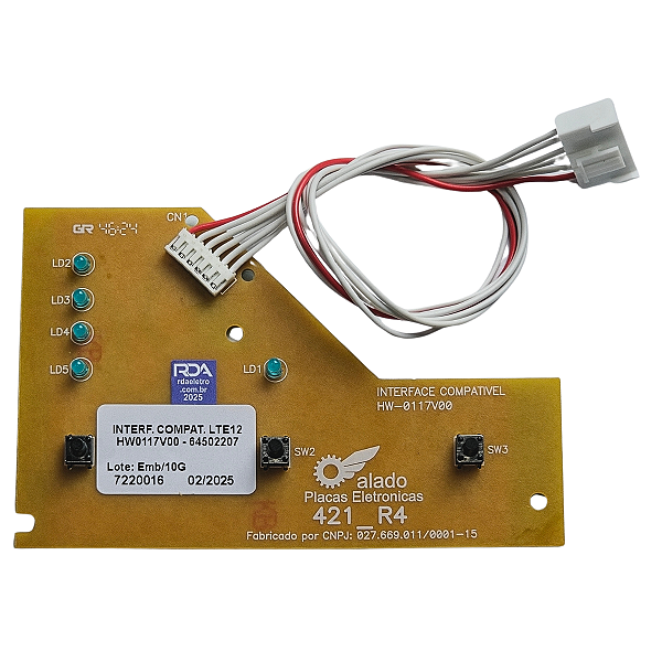 PLACA INTERFACE ELECTROLUX V2 LTE12 64502207 VERSÃO 2