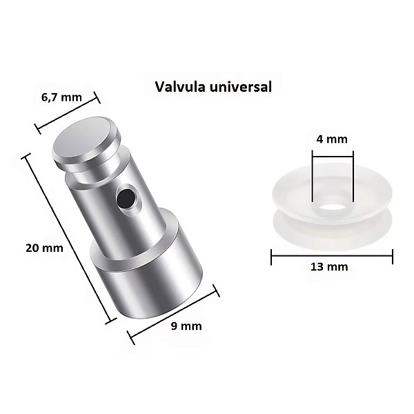 Kit Válvula de Segurança (Pino) + Anel de Vedação Universal para Panela de Pressão Elétrica | MODIAL PE-09, PE-12, PE-21