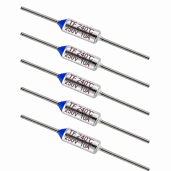 5 FUSÍVEIS TÉRMICOS 240ºC 10A 250V SEM FIO