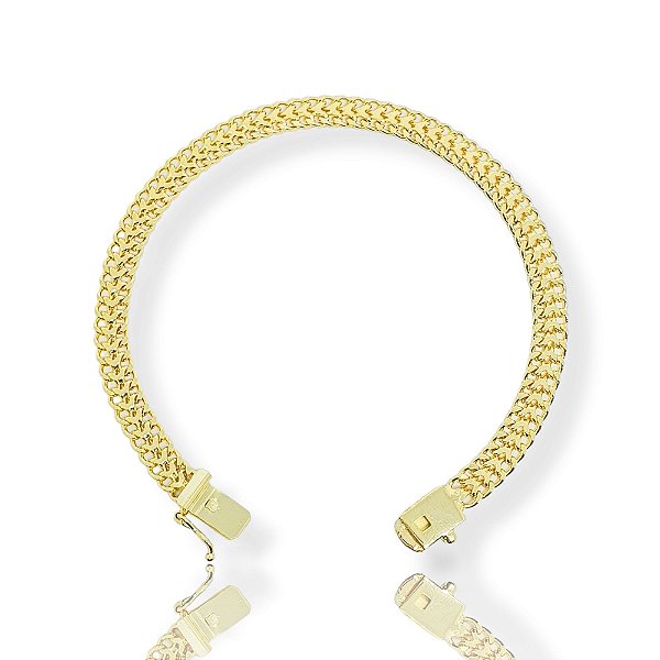 Pulseira Grumet Lacraia 6mm Fecho Gaveta Banhada A Ouro 18k PUL048