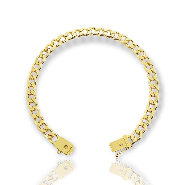 Pulseira Grumet 6mm Fecho Gaveta Banhada A Ouro 18k PUL031