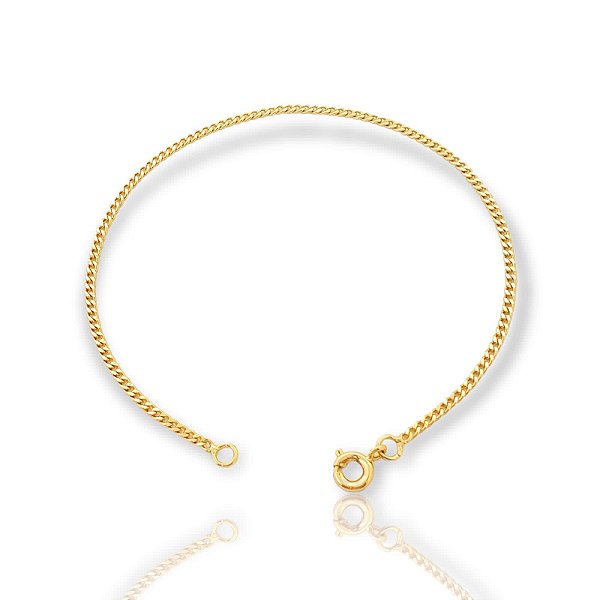 Pulseira Grumet 2mm Fecho Tradicional Banhada A Ouro 18K PUL012