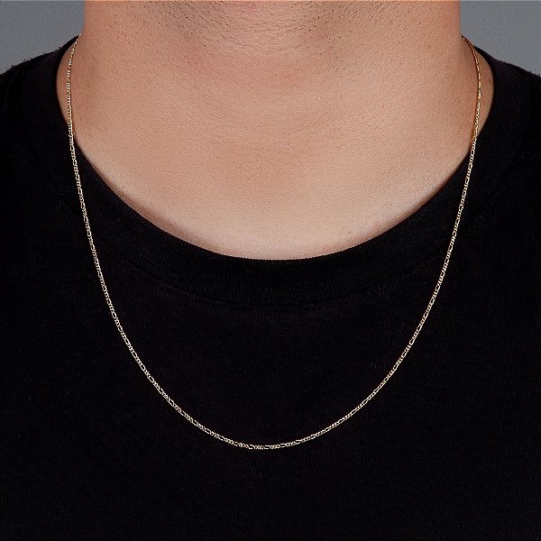 Corrente 3 por 1 - 60cm 1,4mm Fecho Tradicional Banhada A Ouro 18k COR020
