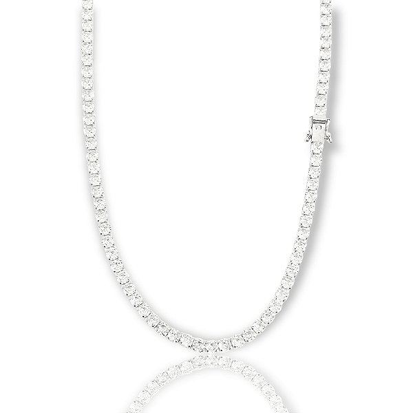 Corrente Riviera 50cm 4mm Fecho Gaveta Banhada A Ouro Branco COR021