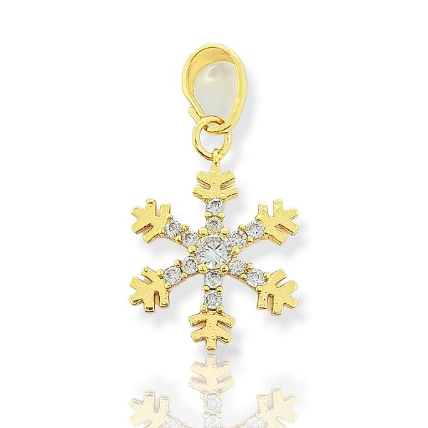 Pingente Floco De Neve (14,5mm) Banhado A Ouro 18k PIN107