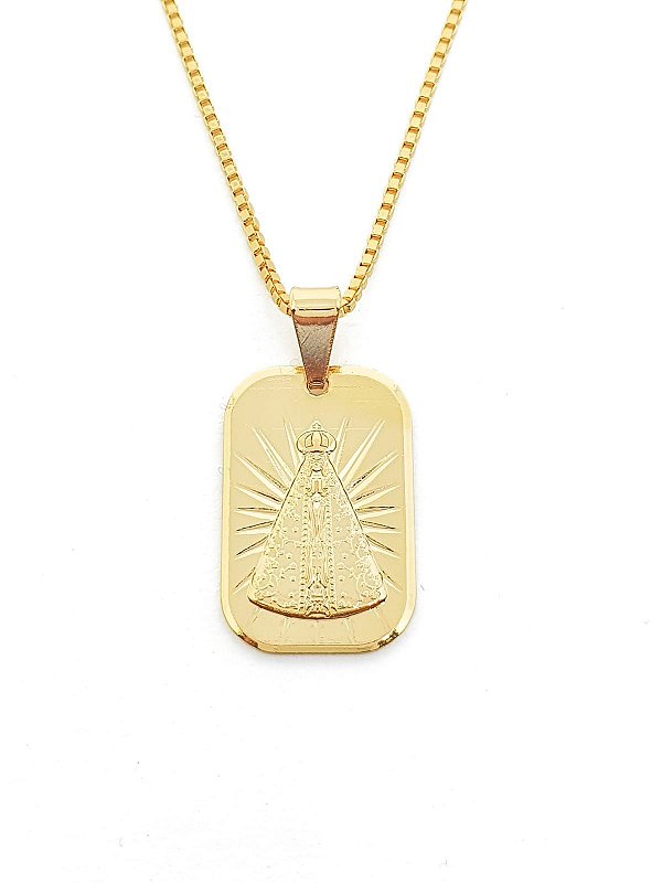 Pingente Medalha Nossa Senhora (13X20mm) Banhado A Ouro 18k PIN058
