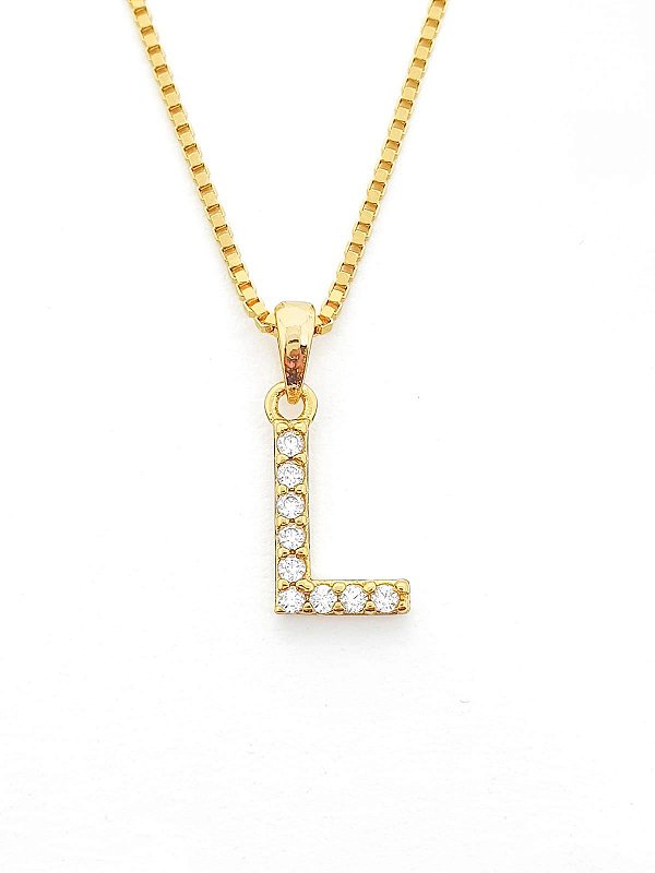 Pingente Cravejado Letra L (10X9CM) Banhado A Ouro 18k PIN052
