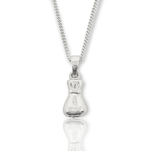 Pingente Malote P (16X8mm) Banhado A Ouro Branco PIN045