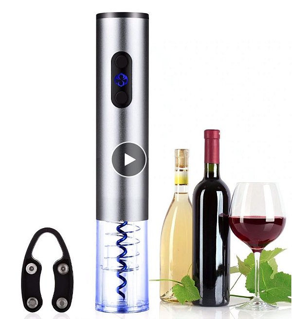 Abridor elétrico para Vinhos a Pilha com cortador de lacre de proteção da garrafa