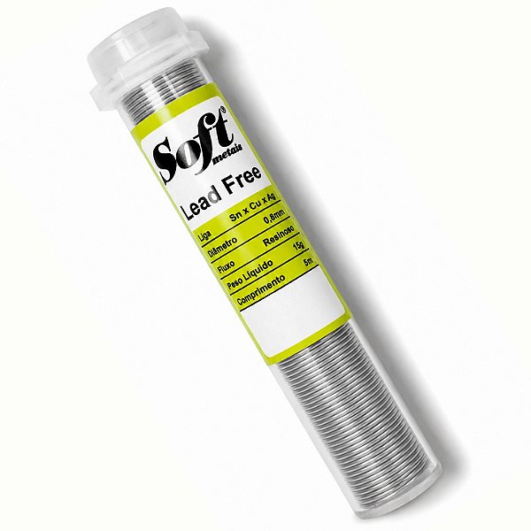 Solda em fio Lead Free com fluxo resinoso de 0,8 mm SEM CHUMBO