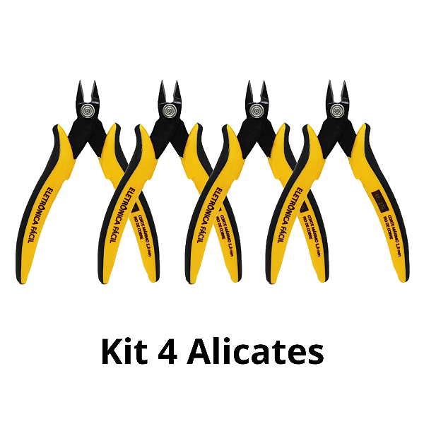 Kit 4 Alicates De Corte Eletrônica Fácil EF-170