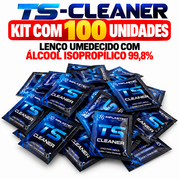 Kit 100x Lenços umedecidos com Álcool isopropílico 99,8%