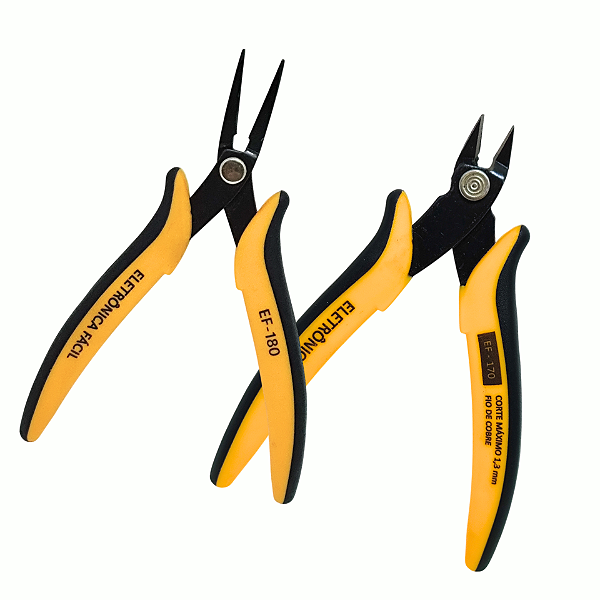 Kit Alicate De Corte EF-170 + Alicate de bico EF-180 Eletrônica Fácil