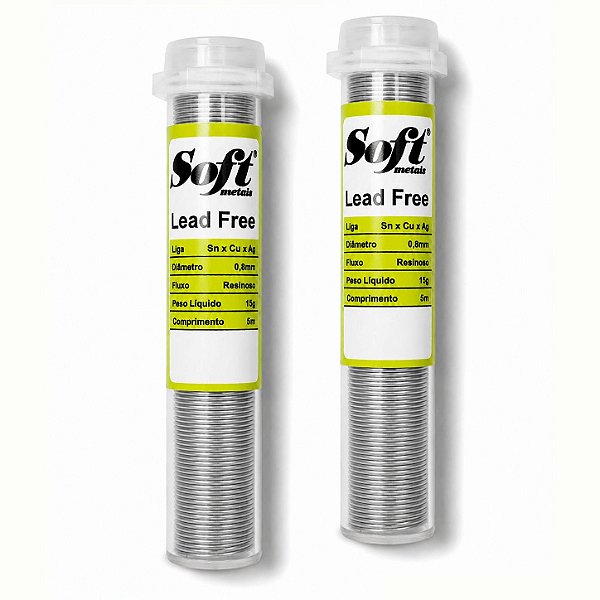 Kit Solda em fio Lead Free SEM CHUMBO 2 tubetes