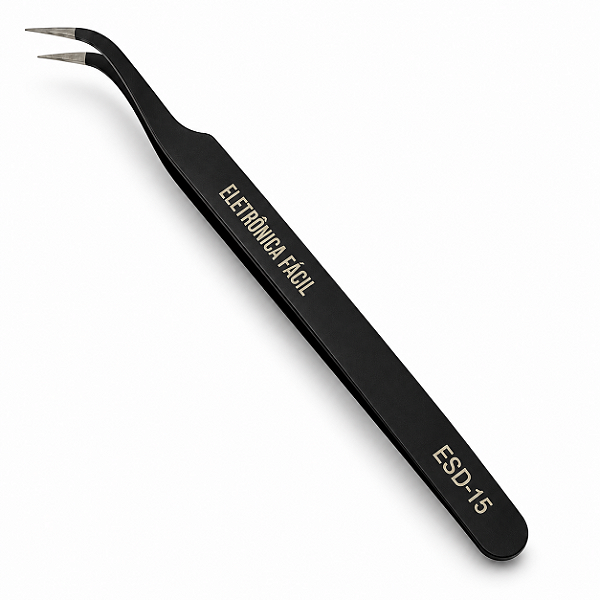 Pinça ESD 15 Curva - Eletrônica Fácil
