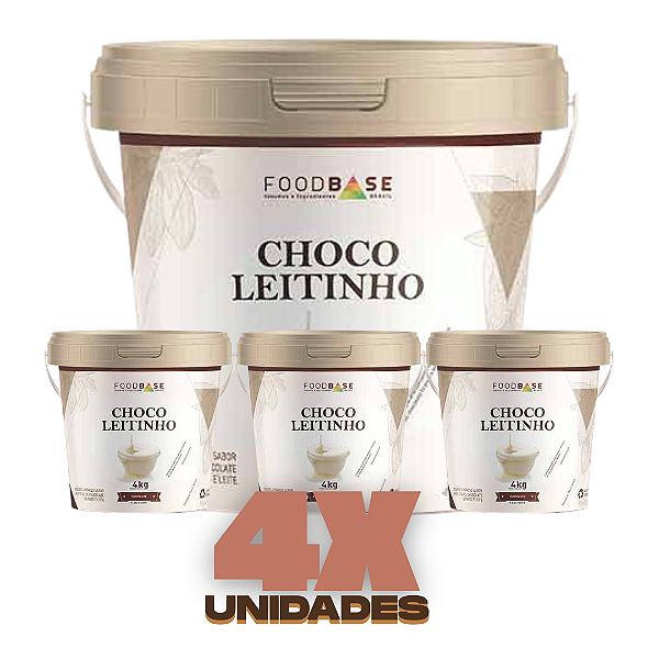 KIT 4 POTES - MESCLA CHOCOLEITINHO COM LEITE NINHO FOODBASE