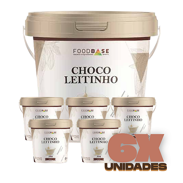 KIT 6 POTES - MESCLA CHOCOLEITINHO COM LEITE NINHO FOODBASE