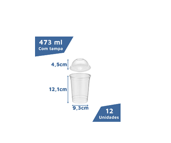 COPO BOLHA 473ML C TAMPA (12 UNID)
