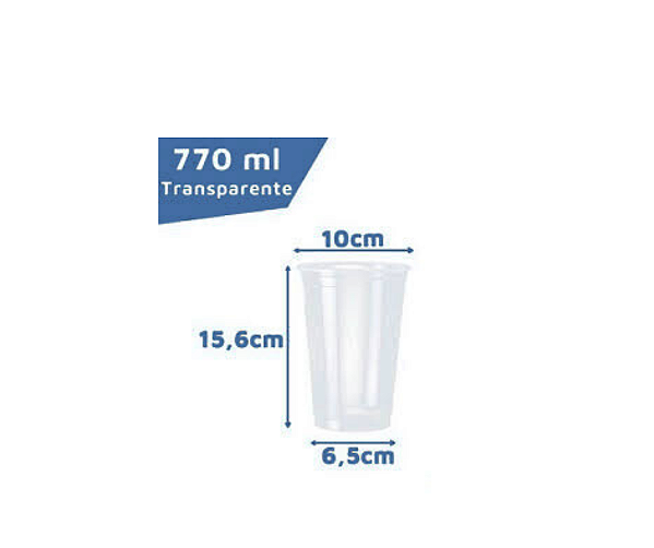 COPO PP 770ML TRANSPARENTE (50UNID)
