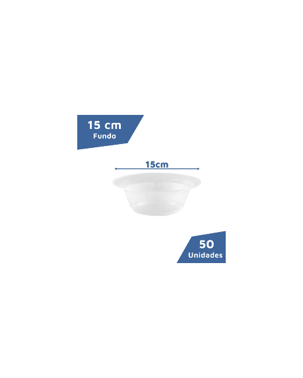 PRATO FUNDO 15CM TRANSPARENTE (50UNID)