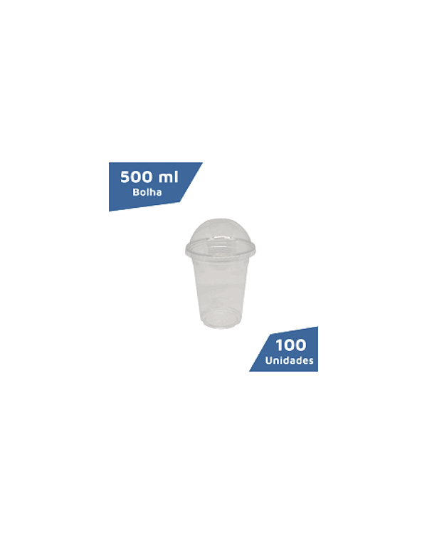 TAMPA COPO PP 500ML BOLHA (100UNID)