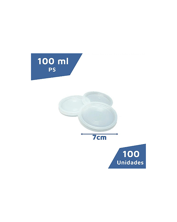 TAMPA POTE 100ML TRANSLÚCIDA (100UNID)