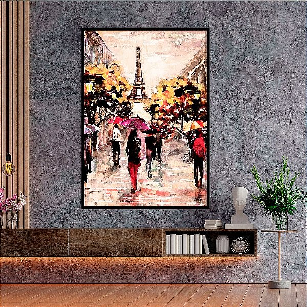 Quadro Decorativo Com Moldura Arte Pintura Paris