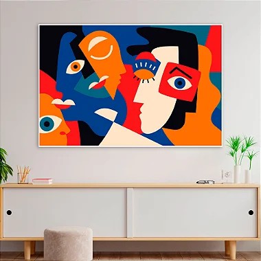 Quadro Decorativo Com Moldura Japonesa Abstrata