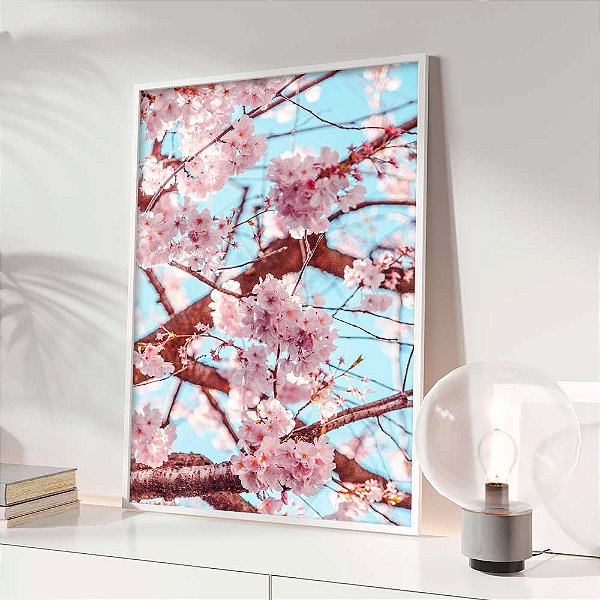 Quadro Decorativo Lindas Flores De Cerejeira