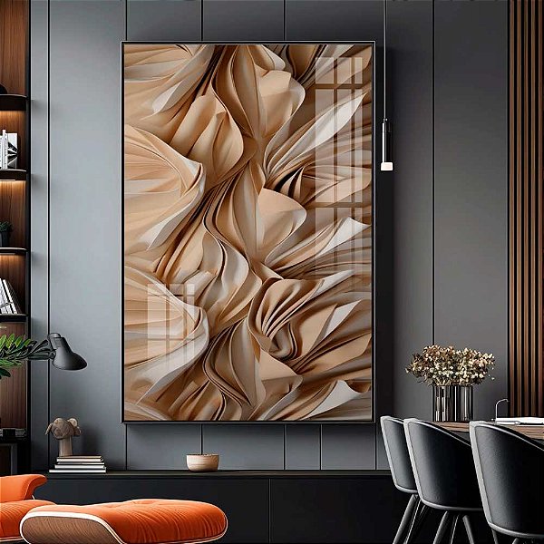 Quadro Decorativo Montanhas Imaginárias em Tons Terrosos