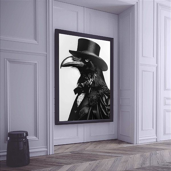 Quadro Decorativo Retrato Vitoriano Corvo de Cartola