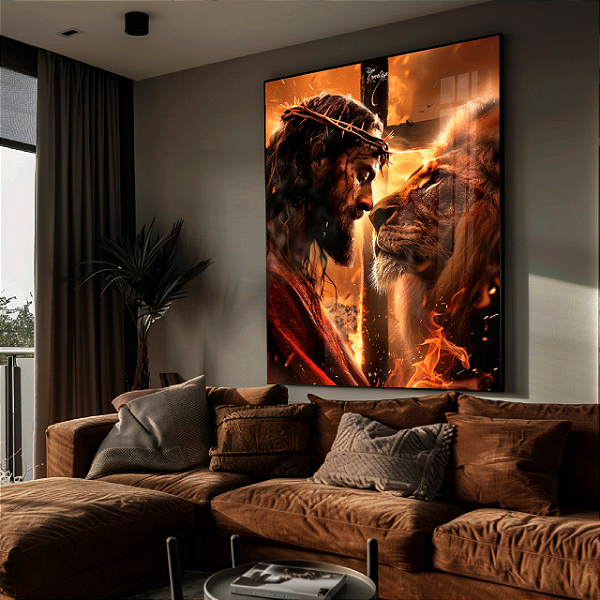 Quadro Decorativo Religioso Leão De Judá Jesus