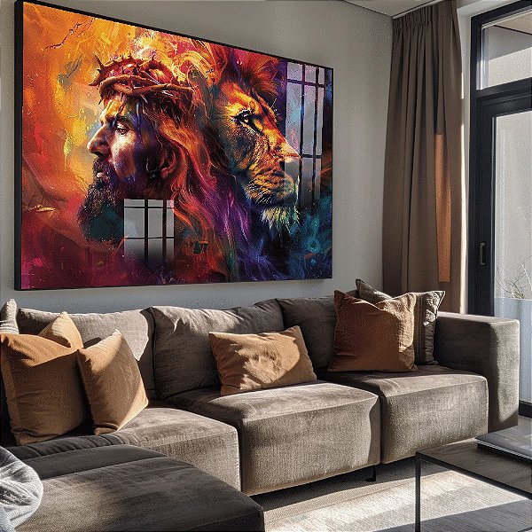 Quadro Decorativo Cordeiro E Leão