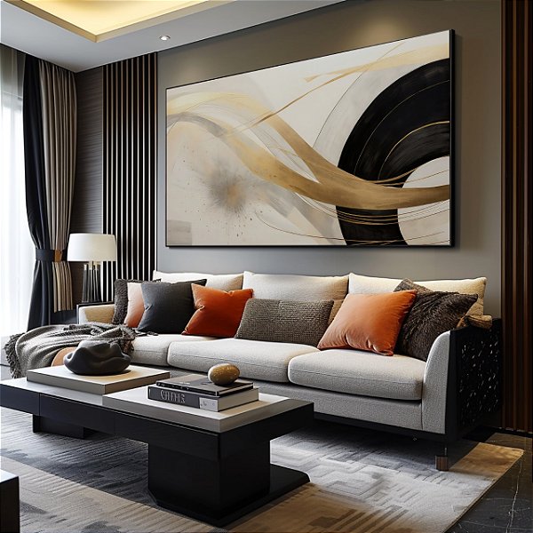 Quadro Decorativo Abstrato Gold