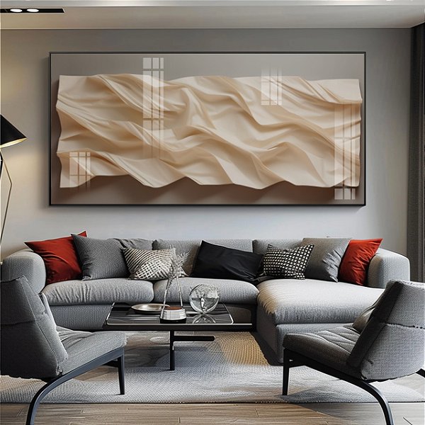 Quadro Decorativo Abstrato 3D Fundo Marrom