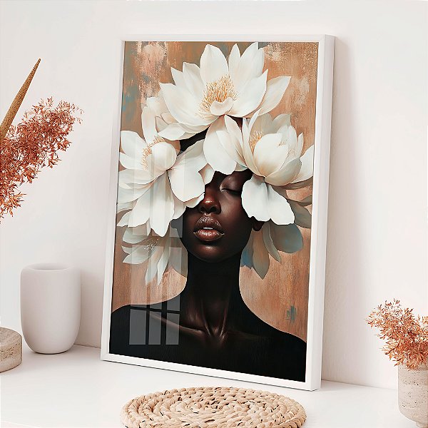 Quadros Com Moldura Mulher Floral Serenidade 2