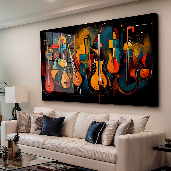 Quadro Com Moldura Arte Violinos