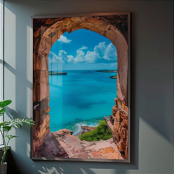 Quadro Com Moldura Arte Paraíso Natural