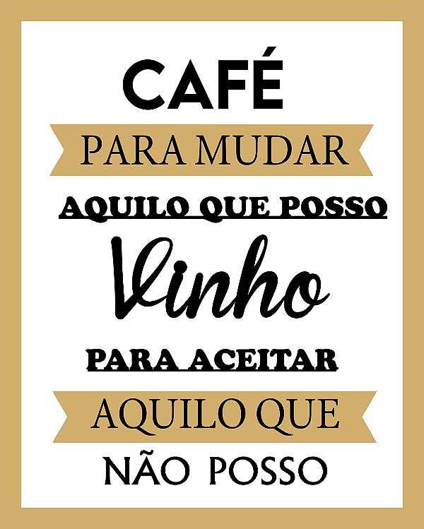 Quadro Café com Vinho 20x25cm