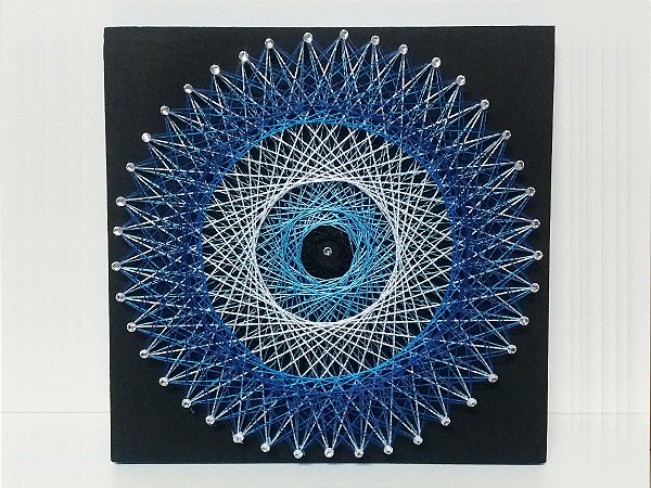 Mandala Olho Grego String Art 25m x 25cm | Fundo negro