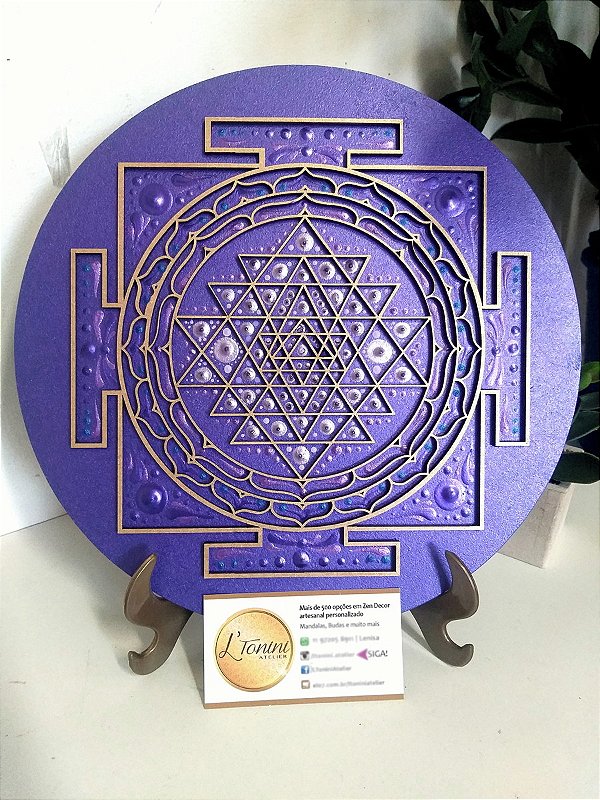 Mandala Duo Sri Yantra | Violeta (do 25cm ao 90cm)